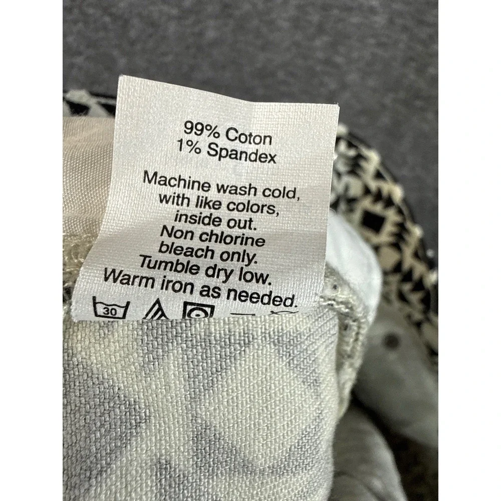 J.Crew Toothpick Jeans Black White Geometric Diamond Print Pants Womens 29 82835